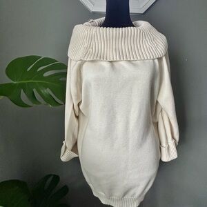 Jones New York Cream Cowl Neck Sweater
